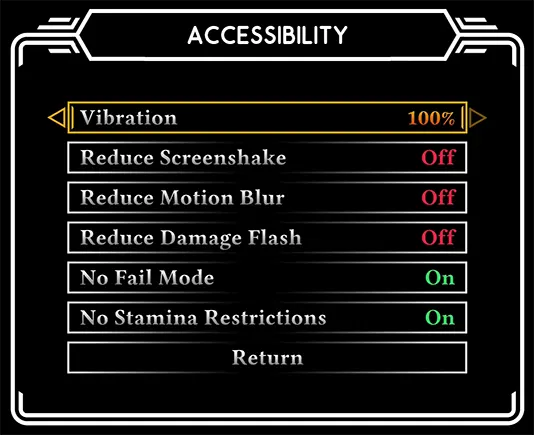 Accessibility options in the indie game TUNIC