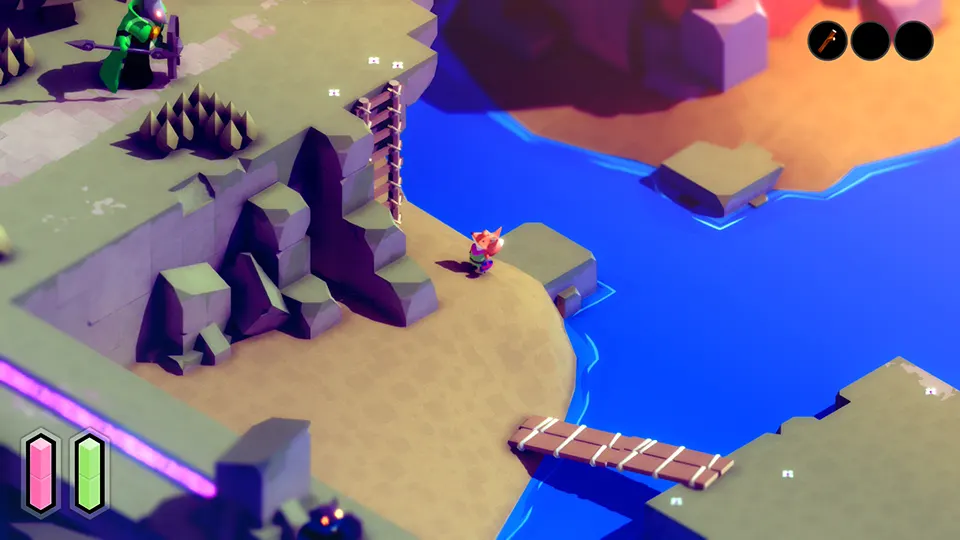 Path to the Ruined Atoll in the indie game TUNIC