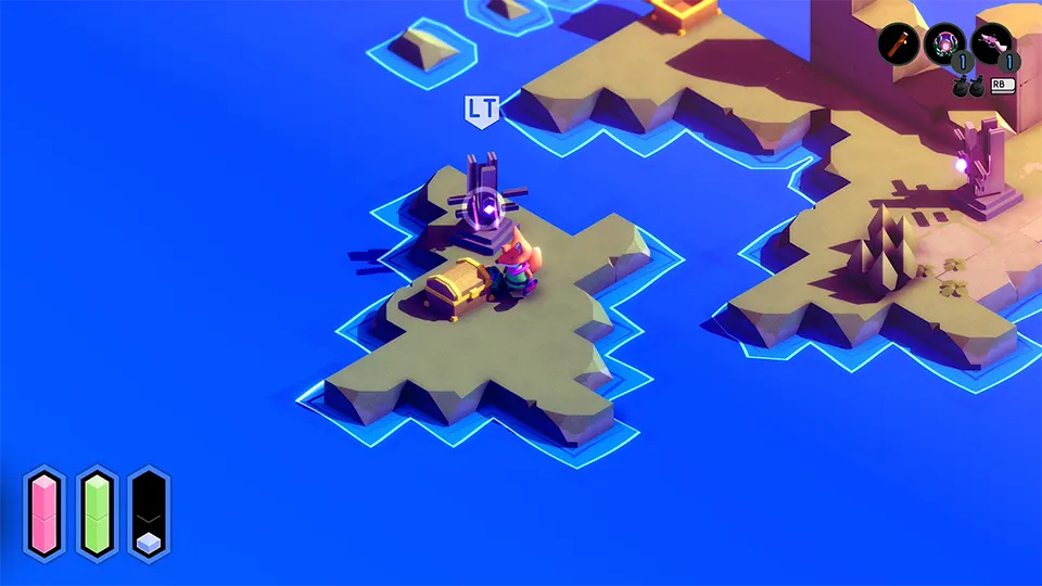 Coin location on the west beach in indie game TUNIC
