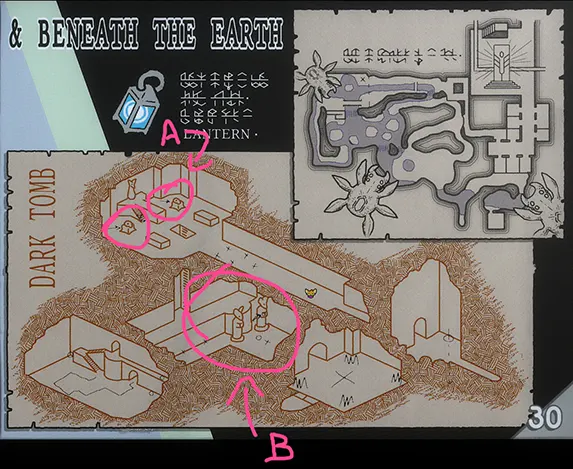 Location of the coin in the dark tomb in the indie game TUNIC