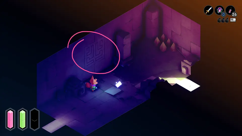 Location of secret treasure 1 in indie game TUNIC