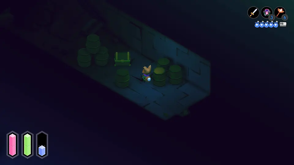 Chest with the coin in the Forest Fortress in the indie game TUNIC